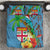 Fijians Iguana Tagimoucia Christmas Bedding Set Christmas Palm Tree and Hibiscus