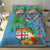 Fijians Iguana Tagimoucia Christmas Bedding Set Christmas Palm Tree and Hibiscus