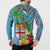 Fijians Iguana Tagimoucia Christmas Button Sweatshirt Christmas Palm Tree and Hibiscus