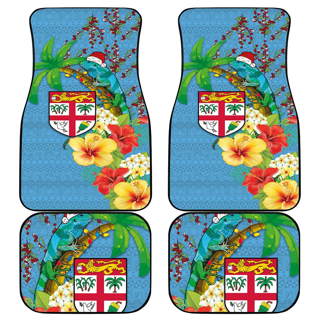 Fijians Iguana Tagimoucia Christmas Car Mats Christmas Palm Tree and Hibiscus LT03 - Polynesian Pride