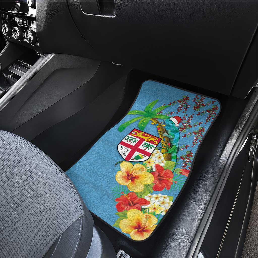 Fijians Iguana Tagimoucia Christmas Car Mats Christmas Palm Tree and Hibiscus LT03 - Polynesian Pride