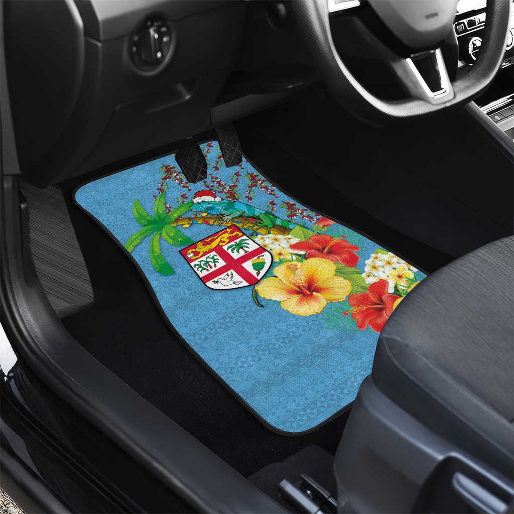 Fijians Iguana Tagimoucia Christmas Car Mats Christmas Palm Tree and Hibiscus LT03 - Polynesian Pride
