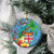 Fijians Iguana Tagimoucia Christmas Ceramic Ornament Christmas Palm Tree and Hibiscus