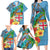 Fijians Iguana Tagimoucia Christmas Family Matching Long Sleeve Bodycon Dress and Hawaiian Shirt Christmas Palm Tree and Hibiscus