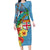 Fijians Iguana Tagimoucia Christmas Family Matching Long Sleeve Bodycon Dress and Hawaiian Shirt Christmas Palm Tree and Hibiscus