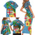 Fijians Iguana Tagimoucia Christmas Family Matching Short Sleeve Bodycon Dress and Hawaiian Shirt Christmas Palm Tree and Hibiscus