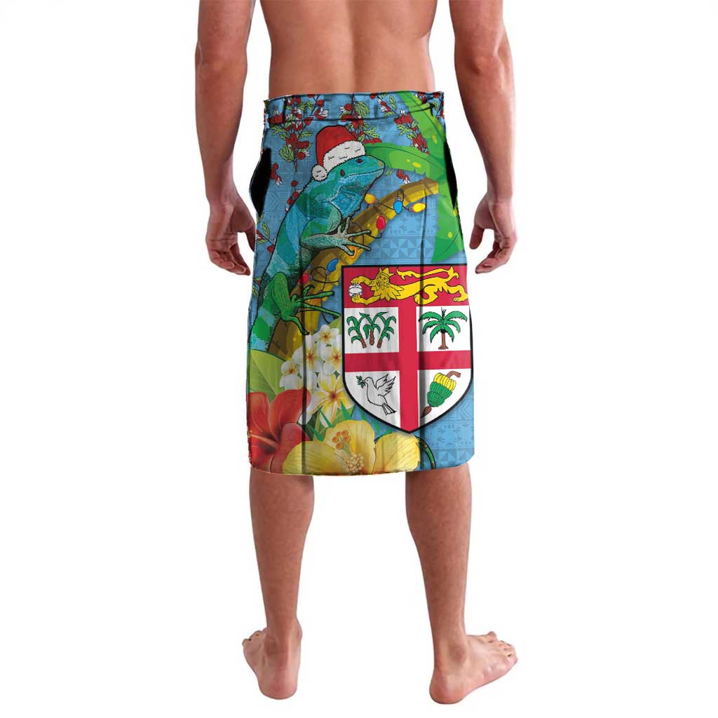 Fijians Iguana Tagimoucia Christmas Lavalava Christmas Palm Tree and Hibiscus LT03 - Polynesian Pride