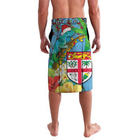Fijians Iguana Tagimoucia Christmas Lavalava Christmas Palm Tree and Hibiscus LT03 - Polynesian Pride
