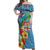 Fijians Iguana Tagimoucia Christmas Off Shoulder Maxi Dress Christmas Palm Tree and Hibiscus