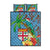 Fijians Iguana Tagimoucia Christmas Quilt Bed Set Christmas Palm Tree and Hibiscus