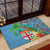 Fijians Iguana Tagimoucia Christmas Rubber Doormat Christmas Palm Tree and Hibiscus