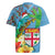 Fijians Iguana Tagimoucia Christmas Rugby Jersey Christmas Palm Tree and Hibiscus