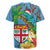 Fijians Iguana Tagimoucia Christmas Rugby Jersey Christmas Palm Tree and Hibiscus