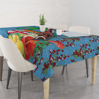 Fijians Iguana Tagimoucia Christmas Tablecloth Christmas Palm Tree and Hibiscus LT03 - Polynesian Pride