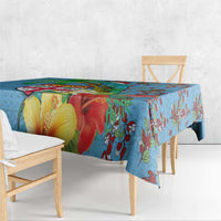 Fijians Iguana Tagimoucia Christmas Tablecloth Christmas Palm Tree and Hibiscus LT03 - Polynesian Pride