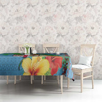 Fijians Iguana Tagimoucia Christmas Tablecloth Christmas Palm Tree and Hibiscus LT03 - Polynesian Pride