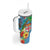 Fijians Iguana Tagimoucia Christmas Tumbler With Handle Christmas Palm Tree and Hibiscus