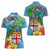 Fijians Iguana Tagimoucia Christmas Women Polo Shirt Christmas Palm Tree and Hibiscus