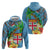 Fijians Iguana Tagimoucia Christmas Zip Hoodie Christmas Palm Tree and Hibiscus