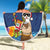 The Funny Santa Wears Sulu Christmas Beach Blanket Fijian Christmas Palm Tree With Masi Art Tattoo