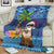 The Funny Santa Wears Sulu Christmas Blanket Fijian Christmas Palm Tree With Masi Art Tattoo