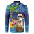 The Funny Santa Wears Sulu Christmas Button Sweatshirt Fijian Christmas Palm Tree With Masi Art Tattoo