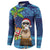 The Funny Santa Wears Sulu Christmas Button Sweatshirt Fijian Christmas Palm Tree With Masi Art Tattoo