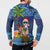 The Funny Santa Wears Sulu Christmas Button Sweatshirt Fijian Christmas Palm Tree With Masi Art Tattoo