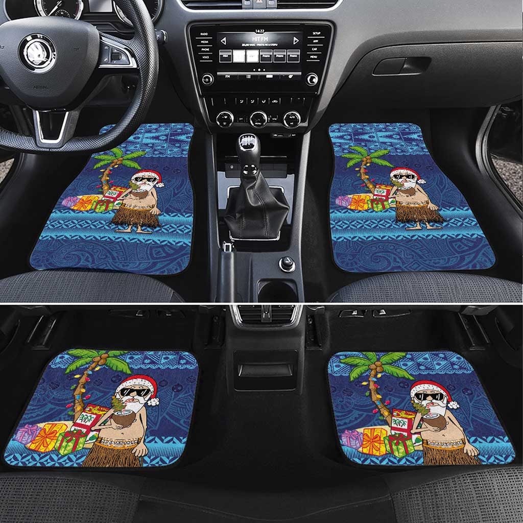 The Funny Santa Wears Sulu Christmas Car Mats Fijian Christmas Palm Tree With Masi Art Tattoo