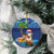 The Funny Santa Wears Sulu Christmas Ceramic Ornament Fijian Christmas Palm Tree With Masi Art Tattoo