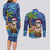 The Funny Santa Wears Sulu Christmas Couples Matching Long Sleeve Bodycon Dress and Long Sleeve Button Shirt Fijian Christmas Palm Tree With Masi Art Tattoo