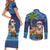 The Funny Santa Wears Sulu Christmas Couples Matching Short Sleeve Bodycon Dress and Long Sleeve Button Shirt Fijian Christmas Palm Tree With Masi Art Tattoo