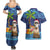 The Funny Santa Wears Sulu Christmas Couples Matching Summer Maxi Dress and Hawaiian Shirt Fijian Christmas Palm Tree With Masi Art Tattoo