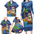 The Funny Santa Wears Sulu Christmas Family Matching Long Sleeve Bodycon Dress and Hawaiian Shirt Fijian Christmas Palm Tree With Masi Art Tattoo