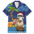 The Funny Santa Wears Sulu Christmas Family Matching Long Sleeve Bodycon Dress and Hawaiian Shirt Fijian Christmas Palm Tree With Masi Art Tattoo