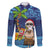 The Funny Santa Wears Sulu Christmas Family Matching Long Sleeve Bodycon Dress and Hawaiian Shirt Fijian Christmas Palm Tree With Masi Art Tattoo