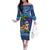 The Funny Santa Wears Sulu Christmas Family Matching Off The Shoulder Long Sleeve Dress and Hawaiian Shirt Fijian Christmas Palm Tree With Masi Art Tattoo