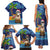 The Funny Santa Wears Sulu Christmas Family Matching Tank Maxi Dress and Hawaiian Shirt Fijian Christmas Palm Tree With Masi Art Tattoo