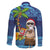 The Funny Santa Wears Sulu Christmas Family Matching Tank Maxi Dress and Hawaiian Shirt Fijian Christmas Palm Tree With Masi Art Tattoo