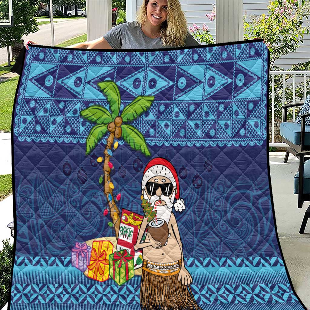 The Funny Santa Wears Sulu Christmas Quilt Fijian Christmas Palm Tree With Masi Art Tattoo