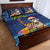 The Funny Santa Wears Sulu Christmas Quilt Bed Set Fijian Christmas Palm Tree With Masi Art Tattoo