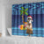 The Funny Santa Wears Sulu Christmas Shower Curtain Fijian Christmas Palm Tree With Masi Art Tattoo