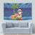 The Funny Santa Wears Sulu Christmas Tapestry Fijian Christmas Palm Tree With Masi Art Tattoo