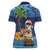 The Funny Santa Wears Sulu Christmas Women Polo Shirt Fijian Christmas Palm Tree With Masi Art Tattoo