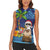 The Funny Santa Wears Sulu Christmas Women Sleeveless Polo Shirt Fijian Christmas Palm Tree With Masi Art Tattoo