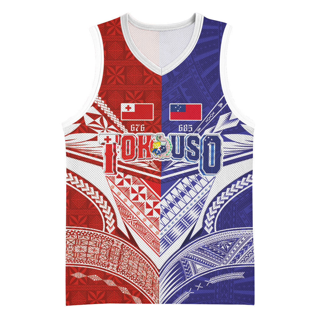 Custom Tokouso Tonga Samoa Basketball Jersey Ngatu and Tatau Motif Sporty Style