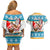 Custom Hawaii Mele Kalikimaka Couples Matching Off Shoulder Short Dress and Hawaiian Shirt Funny Santa and Coconut Mix Kakau Pattern LT03 - Polynesian Pride