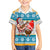 Custom Hawaii Mele Kalikimaka Kid Hawaiian Shirt Funny Santa and Coconut Mix Kakau Pattern LT03 Kid Blue - Polynesian Pride