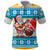 Custom Hawaii Mele Kalikimaka Polo Shirt Funny Santa and Coconut Mix Kakau Pattern LT03 Blue - Polynesian Pride