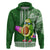 Hawaii Hoodie Aloha Funny Avocado Mix Kakau Hawaiian Tribal LT03 Zip Hoodie Green - Polynesian Pride